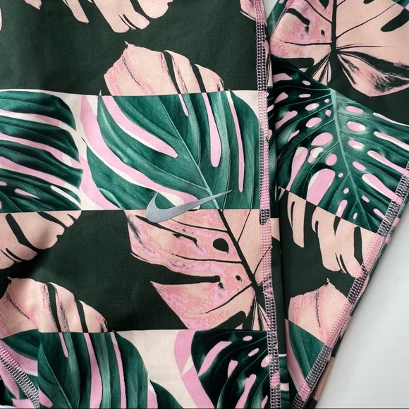 NIKE Pink & Green Palm Leaf Pattern Leggings, High Waisted, Multiple Sizes, NWT! - Picture 7 of 13